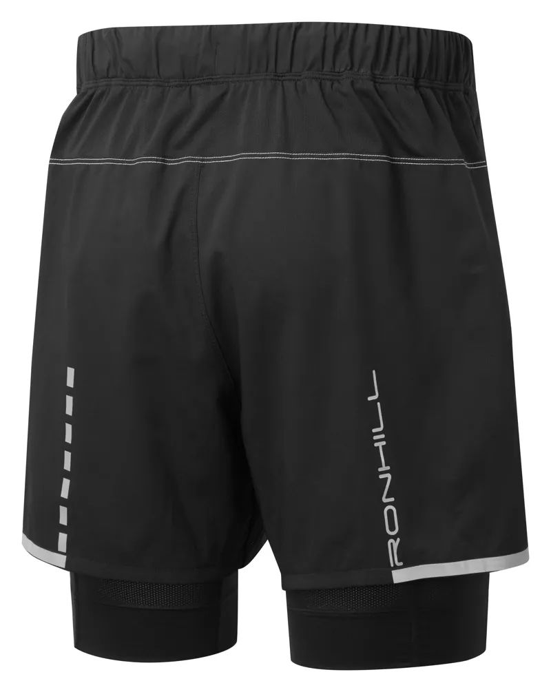 Ronhill Men's Tech Afterhours Twin Short in All Black-1